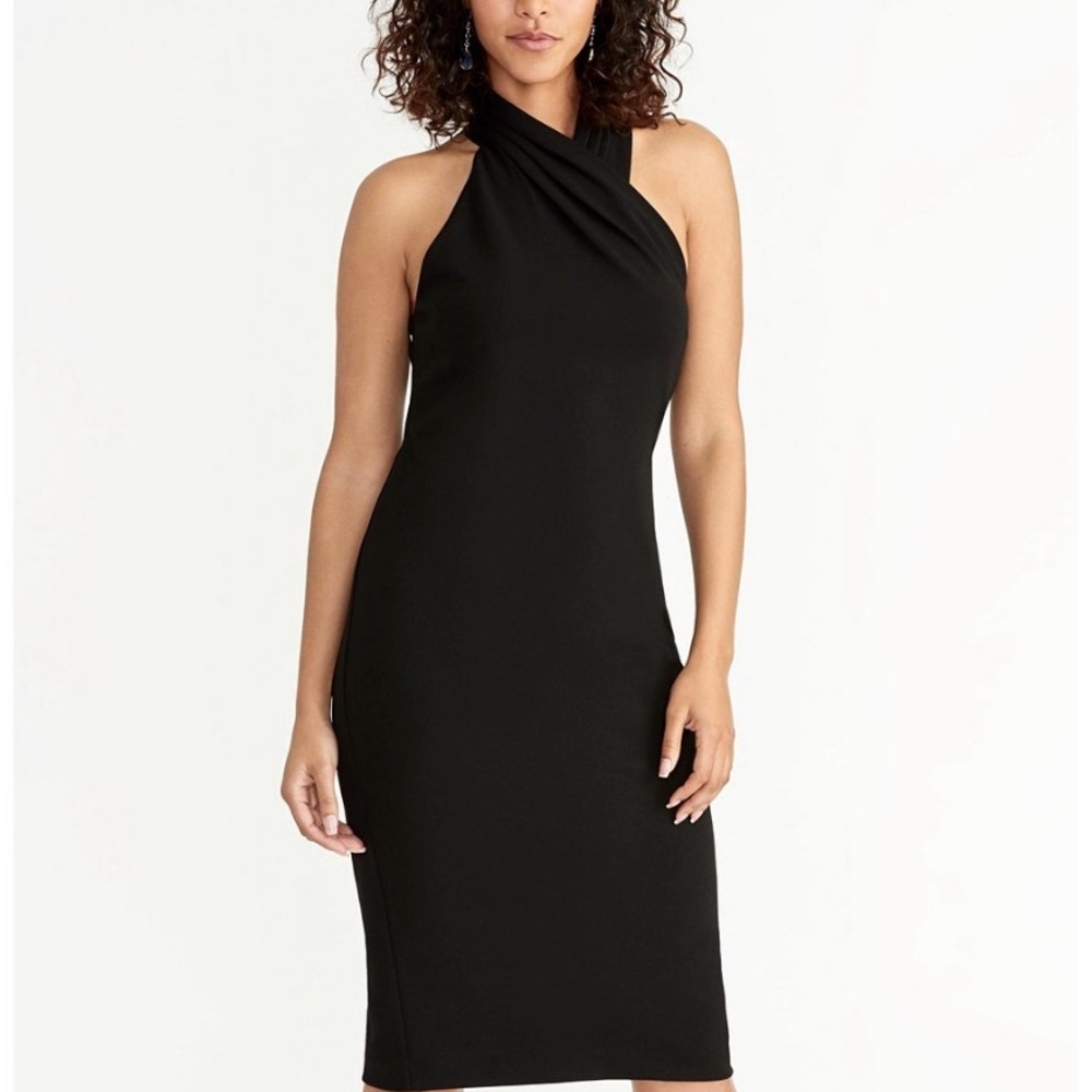 Rachel Zoe Black Halter Midi Dress